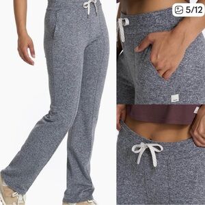 Vuori Halo Wide Leg High Rise Flare Pant: Heather Grey